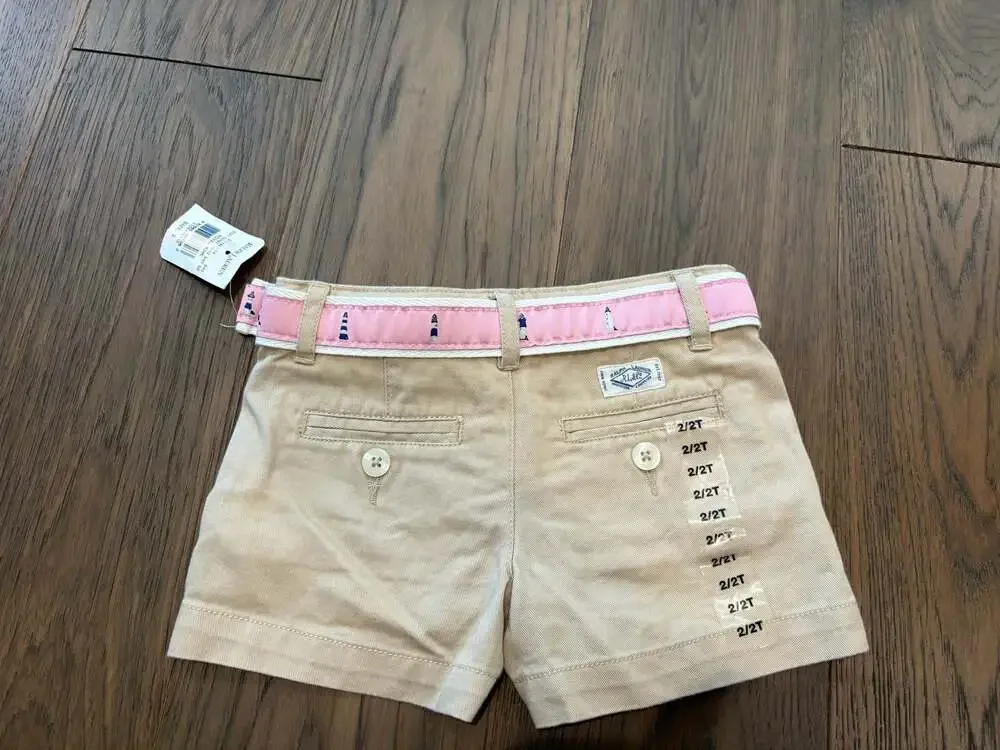 Ralph Lauren Khaki Shorts with Lighthouse Belt Size 2T